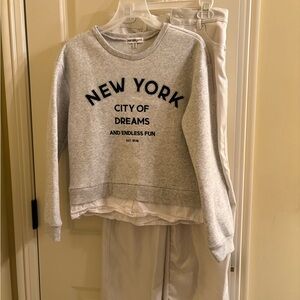 Kensie Girl’s Gray Graphic Sweatshirt and Pants Set